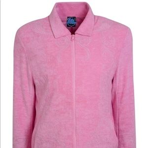 Nasir Mazhar x Topman Pink Terry Cloth Zip-up Size Small